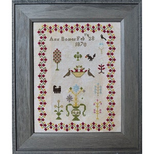 Ann Bowen 1870 - a reproduction sampler pdf chart