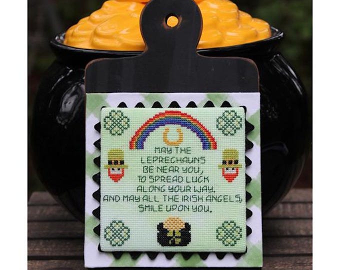 Irish Angels Blessing PAPER Cross Stitch Pattern | Irish Blessing Cross Stitch | St Patricks Day Decor | Celtic Quote Cross Stitch