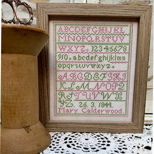 Mary Calderwood 1844- a reproduction sampler PDF chart