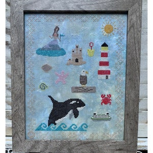 Beach Sampler Kreuzstich PDF Stickvorlage