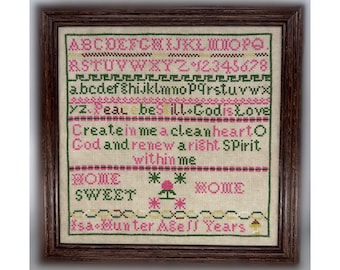 Isa Hunter - a reproduction sampler PDF cross stitch chart