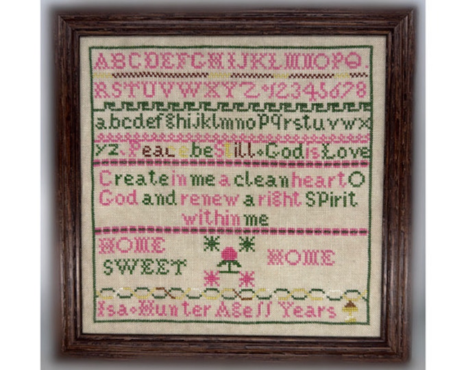 Isa Hunter - a reproduction sampler PDF cross stitch chart
