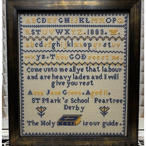 Anna Jane Green 1883 - a reproduction sampler pdf chart