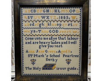 Anna Jane Green 1883 - a reproduction sampler pdf chart
