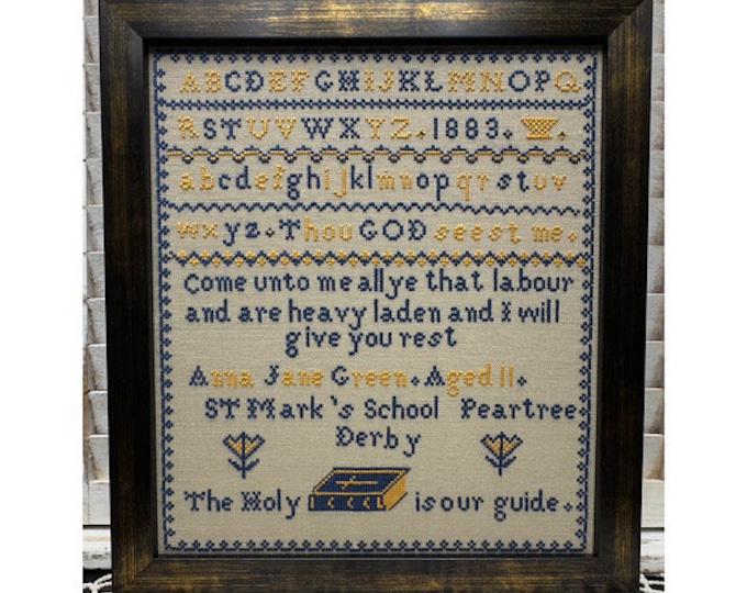 Anna Jane Green 1883 - a reproduction sampler pdf chart