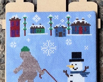 Ice Skating Bigfoot PAPER cross stitch chart