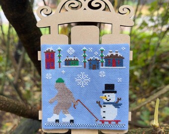 Ice Skating Bigfoot Cross Stitch PDF