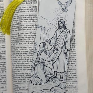 Jesus Resurrection Bookmark | Mary Magdalene Empty Tomb | Christian Bible Accessory