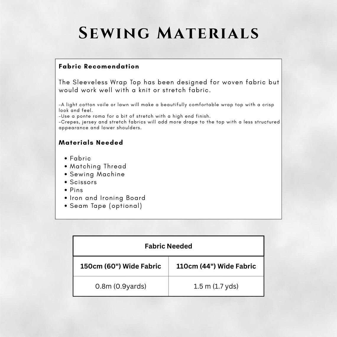 Sleeveless Top Pattern (PDF Sewing Pattern) Women Sleeveless Wrap Top ...
