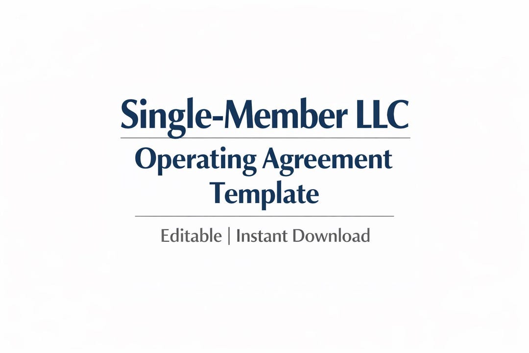 Single Member LLC Operating Agreement Template | Editable Business ...