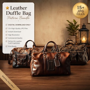 Printable 15+ Duffle Bag Leather Pattern Pack | Leathercraft Bag pdf | Backpack Pattern diy leather | Bifold wallet