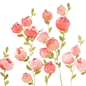 original peach flowers watercolor painting, floral artwork, spring home décor, watercolor art, modern floral wall décor, cottagecore floral Bild 3