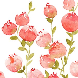 original peach flowers watercolor painting, floral artwork, spring home décor, watercolor art, modern floral wall décor, cottagecore floral Bild 6