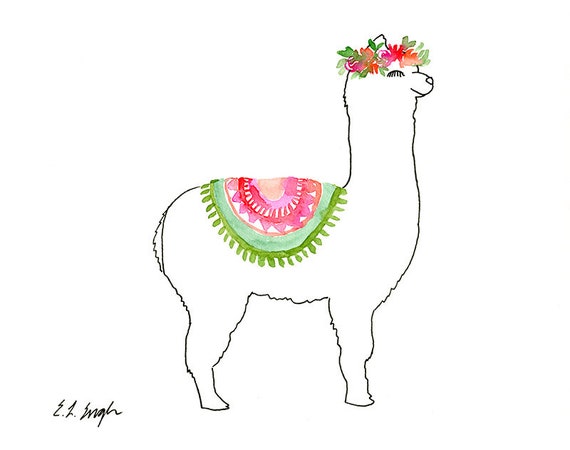 Original Art on Wood 8 x 10 Llama Sistahs