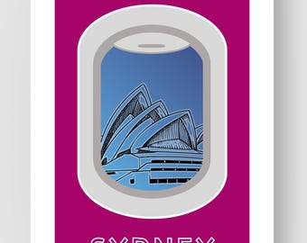 Sydney World Traveler | A4 Frameless Print - White Border