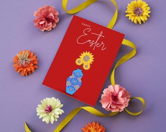 Hearts & Flowers Easter Card (Digital Download)