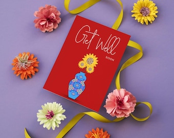Hearts & Flowers Get Well Soon Card (Digital Download)