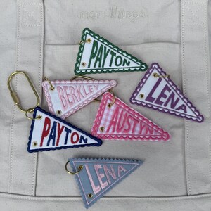 Embroidered Pennant Flag Bag Tag