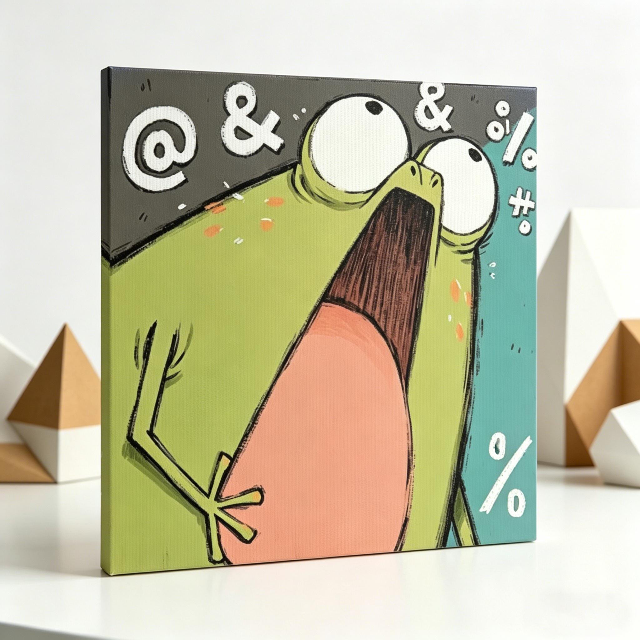 Screaming Funnt Funny Screaming Frog Wall Art, Humorous Frog Canvas Print - Etsy