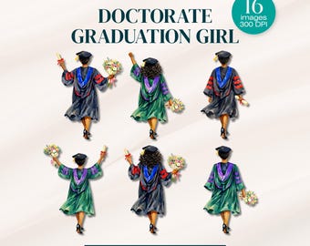 Watercolor Doctorate Graduate PNG Bundle