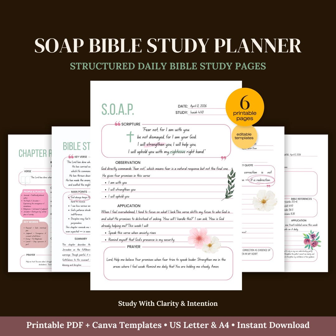 SOAP Bible Study Printable PDF - Etsy