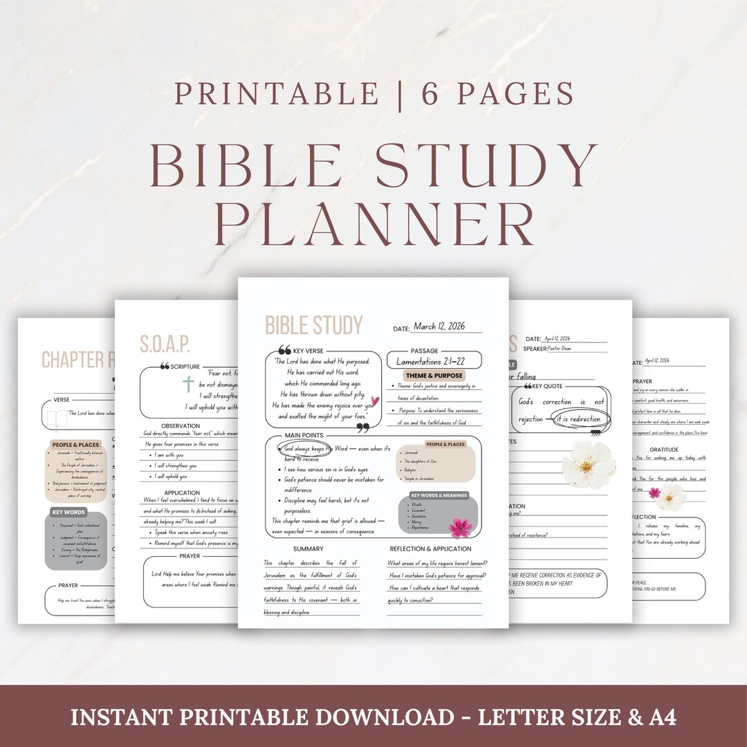 Digital Bible Study Template | SOAP Study, Sermon Notes, Chapter ...