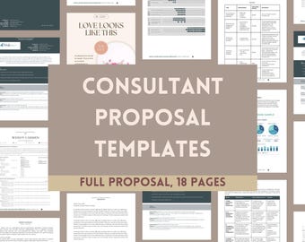 Beratung Vorschlag Vorlage | Professionelles beratendes Vorschlags-Bundle | Bearbeitbare Canva & Dokumentvorlage | Kundenvorschlag