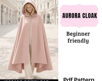 Elegantes Aurora-Cape-Schnittmuster (PDF) | Wintercape für Anfänger | Sofort-Download