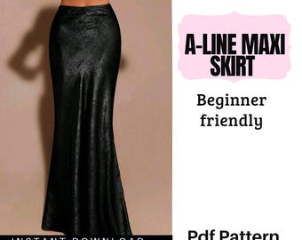 Schnittmuster für einen A-Linien-Maxirock (PDF) – Anfängerfreundlich, elegante Passform, zeitloses Design, einfach zu nähen, digitaler Download
