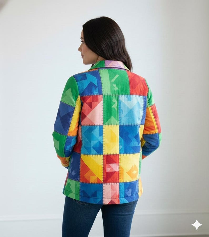 Patchwork Jacket Sewing Pattern PDF | Beginner Friendly Quilted Jacket | Instant Download | Women’s Patchwork Coat Pattern image 4