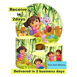Dora Round Backdrop and Dora Cylinder Covers