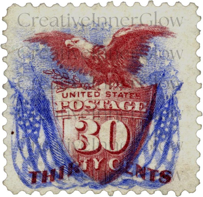 Vintage Postage Stamps Ephemera Printable – Antique Stamp Clipart PNG ...