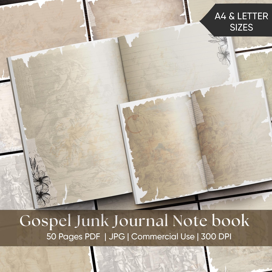 Bible Junk Journal Kit | Vintage Christian Printable Pages | Scripture ...