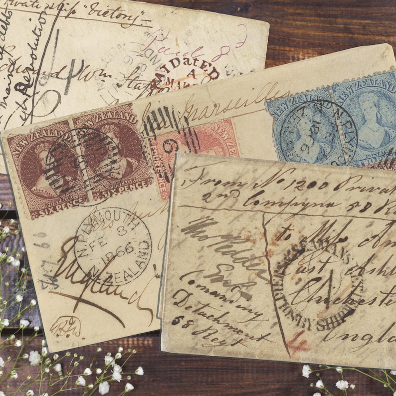 Vintage Envelopes | Antique Handwritten Mail Collection | Junk Journal Ephemera Pack | Historical Correspondence Bundle | Old World Bundle-2 image 2
