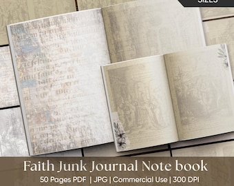 Bibel Junk Journal Kit | Vintage christliche druckbare Seiten | Schrift Ephemera Set | Glaube Journaling Digitales Papier | Gealtertes antikes Gebet