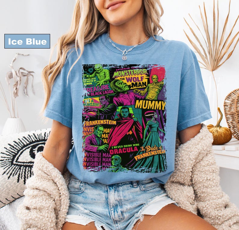 Comfort Colors Big Print Universal Monsters T-Shirt image 2