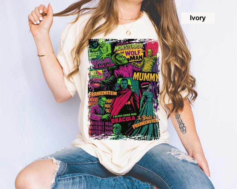 Comfort Colors Big Print Universal Monsters T-Shirt image 7