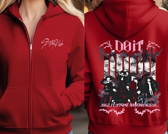 Stray Kids Do It Full Zip Hoodie, Kpop Fan Merch, Double Sided Graphic Tee