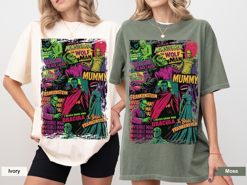 Comfort Colors Big Print Universal Monsters T-Shirt image 5