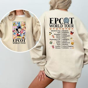 Sudadera de Disney Epcot World, sudadera de Epcot World, sudadera con capucha para viajes a Disney, camiseta de Disneyland, sudadera con capucha para vacaciones familiares en Disney, camiseta de viajes a Disney imagen 1