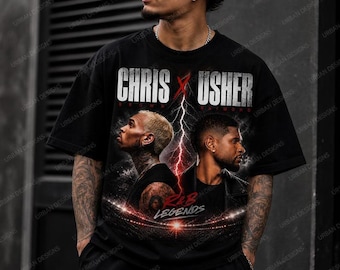 R&B Tour Vibes, Usher Chris Brown Inspired Graphic, Raymond Brown Shirt Design, Retro Concert Tee, Music Sublimation Tee