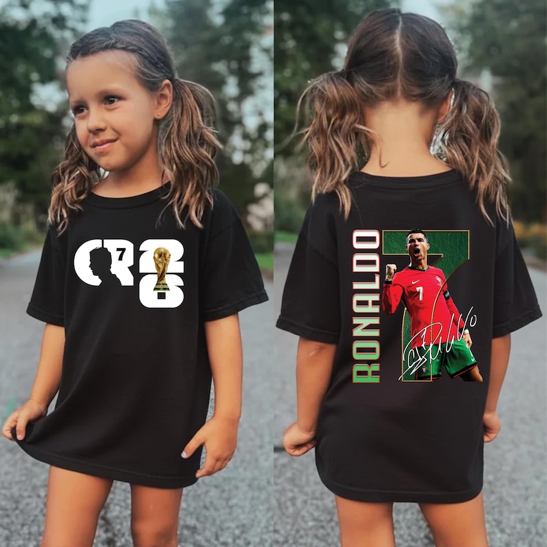 Cristiano Ronaldo Kids T-Shirt, CR7 Portugal Soccer Jersey, Youth Football Fan Apparel image 9