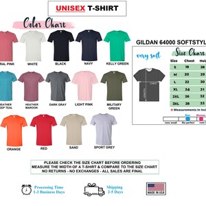 a chart of different colors of t - shirts