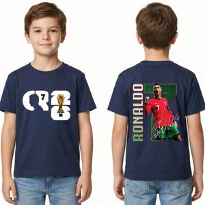 Cristiano Ronaldo Kids T-Shirt, CR7 Portugal Soccer Jersey, Youth Football Fan Apparel image 3