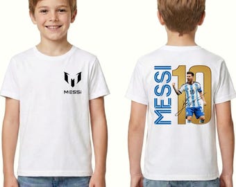 Lionel Messi Youth Tshirt, Leo Messi 10 Fan Apparel with Signature Tee