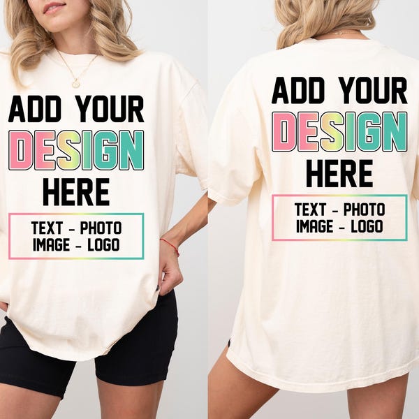 Camiseta Comfort Colors personalizada con tu texto, camiseta con foto personalizada, camiseta gráfica personalizada, camiseta con logo personalizado, camiseta con foto