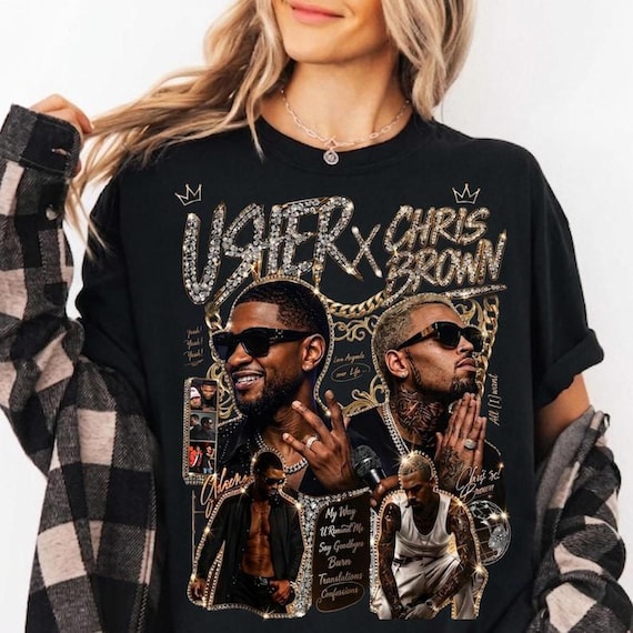 R&B Tour Vibes , Usher Chris Brown Inspired Graphic, Raymond Brown Shirt Design, Retro Concert Tee, Music Sublimation Tee
