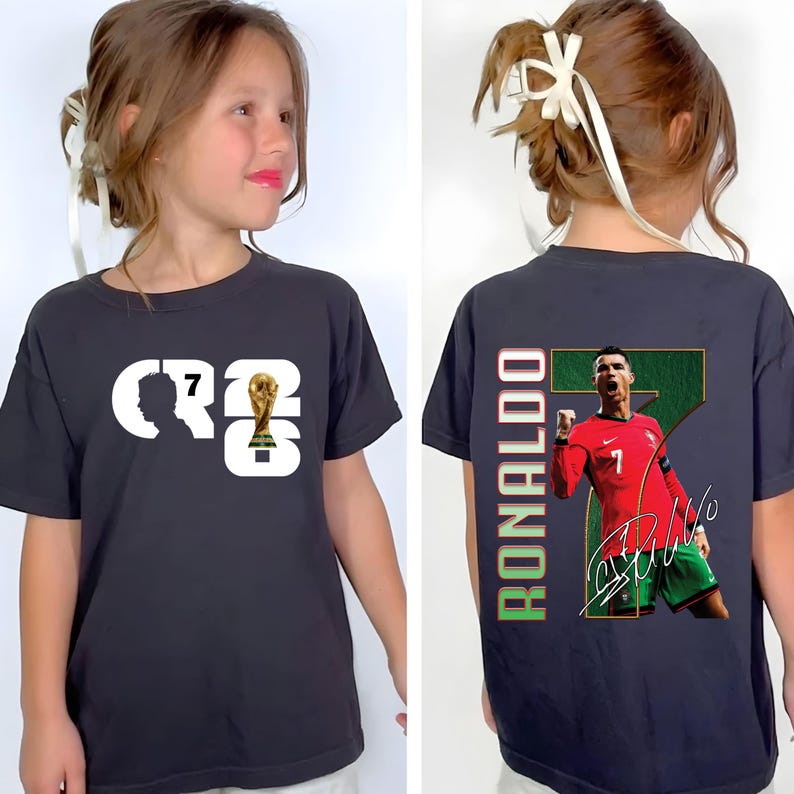Cristiano Ronaldo Kids T-Shirt, CR7 Portugal Soccer Jersey, Youth Football Fan Apparel image 8