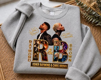 R&B Tour Vibes , Usher Chris Brown Inspired Graphic, Raymond Brown Sweatshirt Design, Retro Concert swearshirt