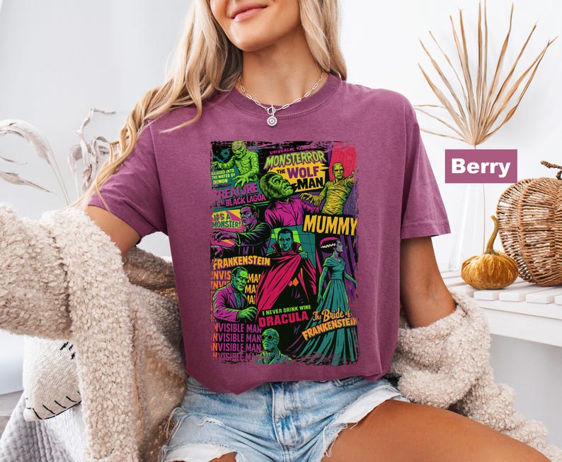 Comfort Colors Big Print Universal Monsters T-Shirt image 3